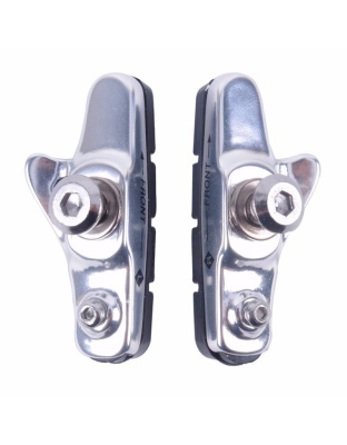 Aluminum  Alloy Road Bike Brake Block C Fixed Cog Silent Brake Block Piece  Water Guide Rubber Brake Piece Bicycle Accessories Sliver