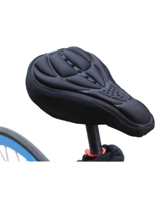 Breathable Bicycle Seat Cover Embossed High-elastic Cushion Comfortable Bike Accessory Colour Black